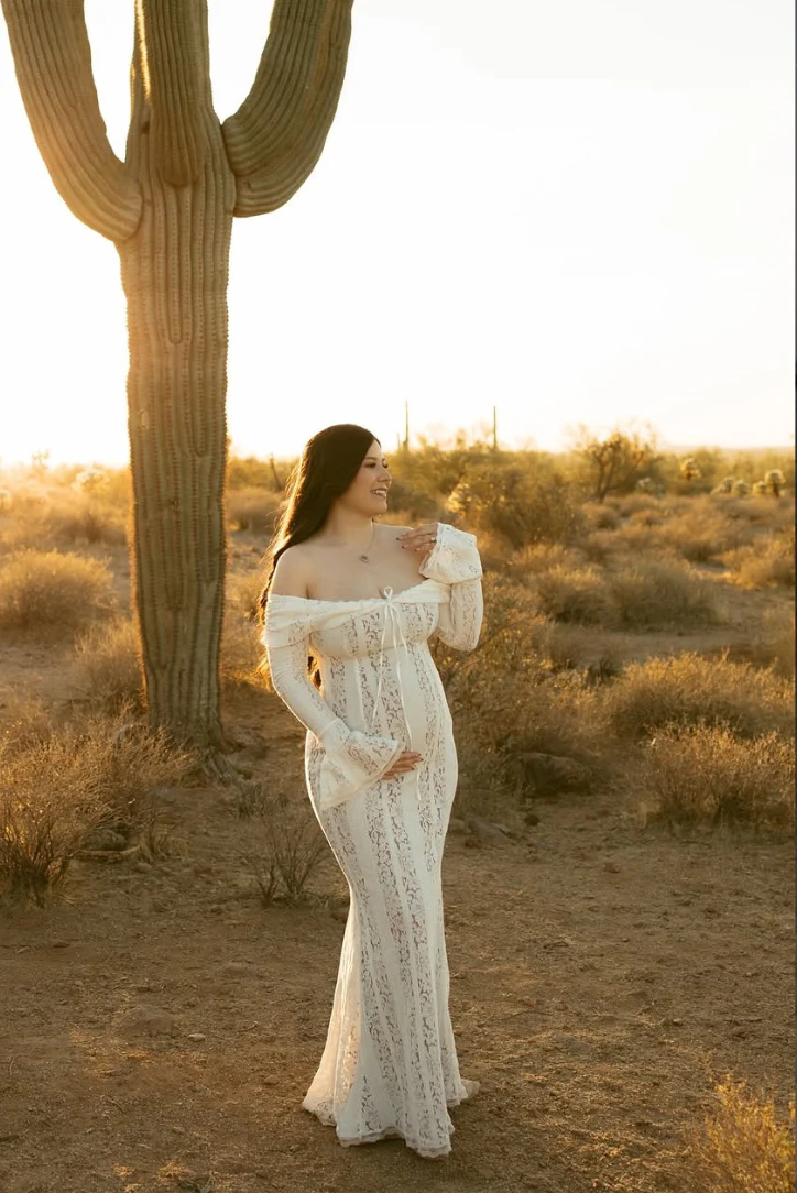 Grace - Elegant Hollow Out Lace Maternity Dress