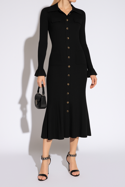 Layla - Elegant knit Turn-Down Collar Maxi Dress