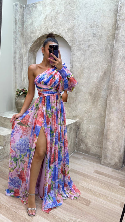 Alice - Flowy High Split Chiffon Maxi Dress