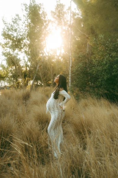 Grace - Elegant Hollow Out Lace Maternity Dress