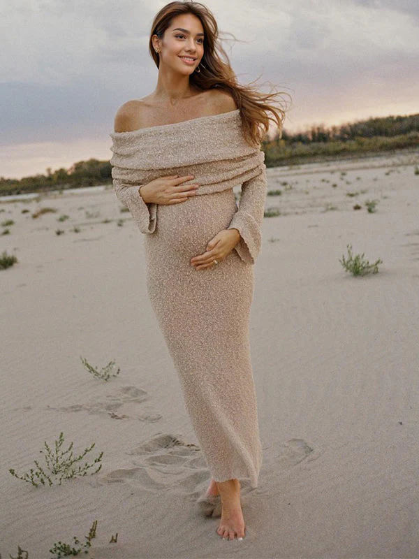 Camila - Hollow Out Off Shoulder Maternity Dress