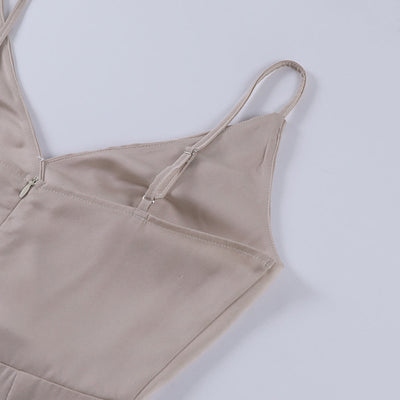 Osla - Stylish Side Slit V-Neck Dress