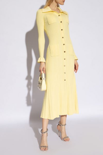 Layla - Elegant knit Turn-Down Collar Maxi Dress