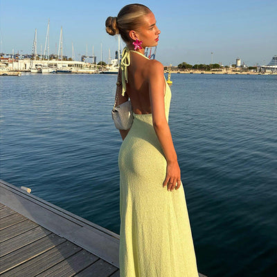 Elizabeth - Women's Floral Applique Maxi Dress