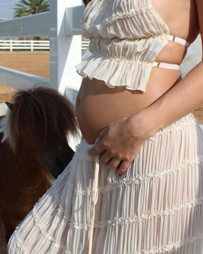 Luna - Maternity Halter Neck Two-Piece Set