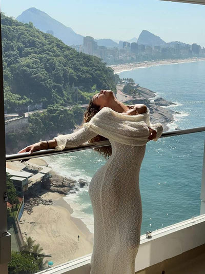 Camila - Hollow Out Off Shoulder Maternity Dress