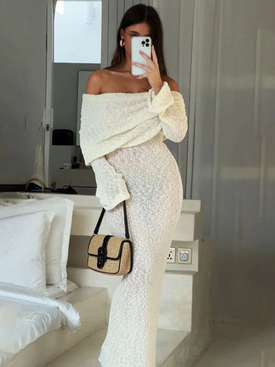 Camila - Hollow Out Off Shoulder Maternity Dress