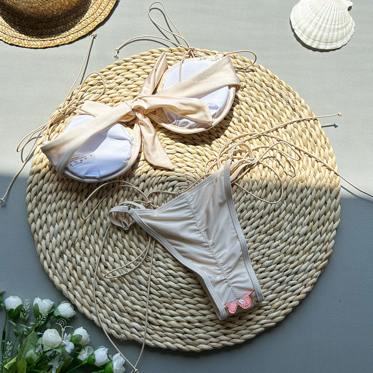 Vesper - Embroidery Low-Waisted Bikini Set