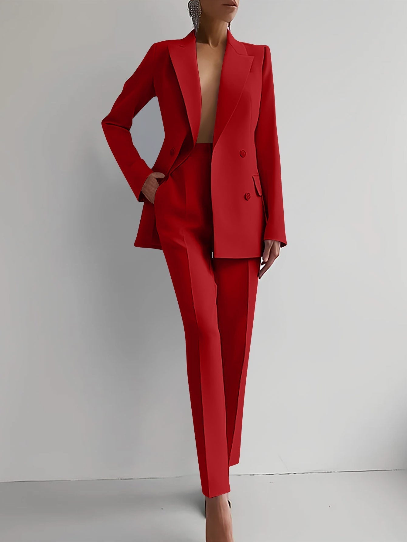 Monroe - Casual Solid Color Blazer & Pants Set