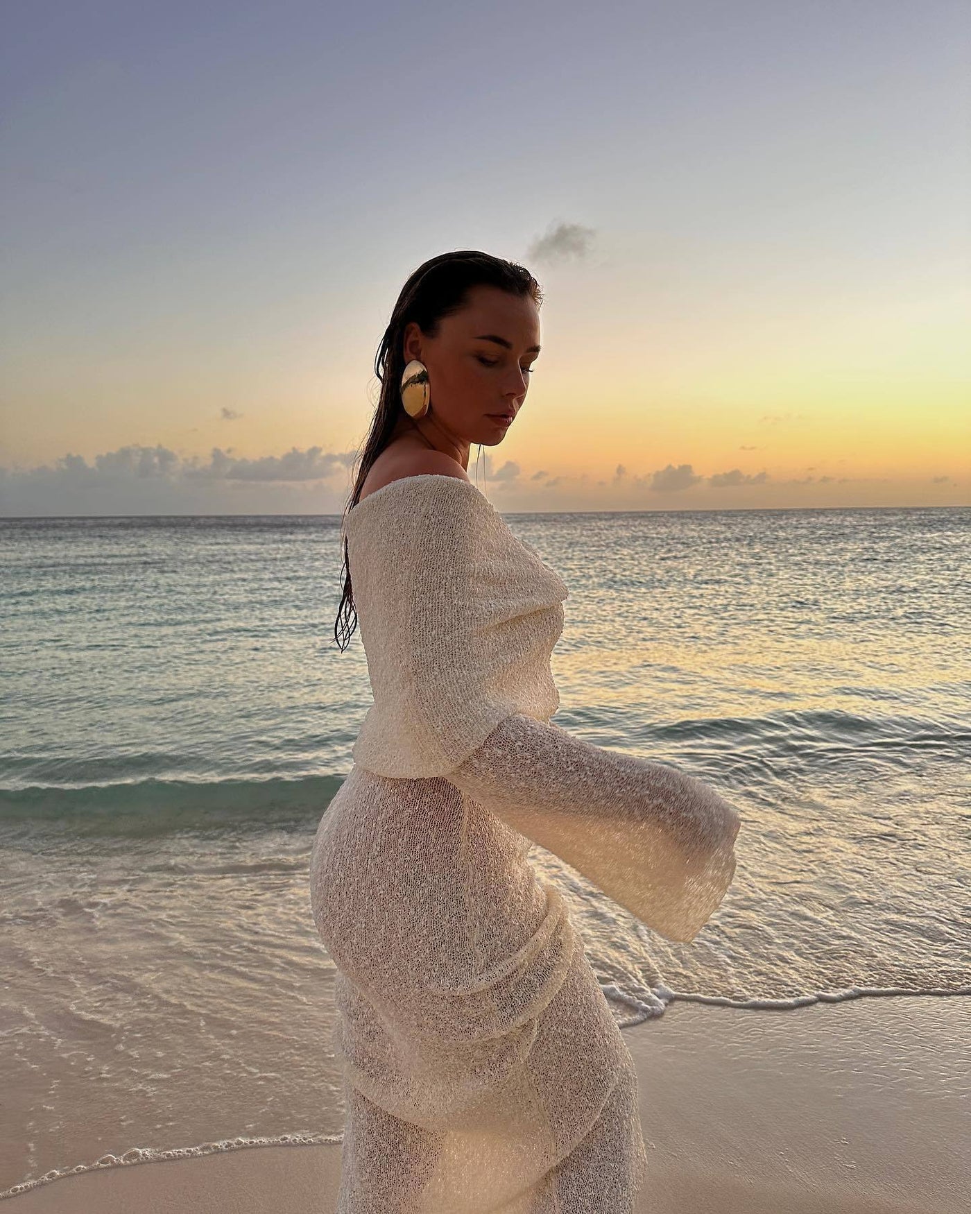 Camila - Hollow Out Off Shoulder Maternity Dress