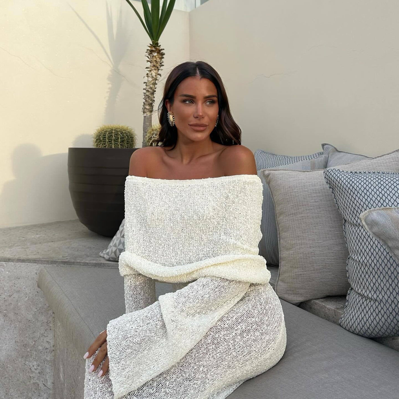 Camila - Hollow Out Off Shoulder Maternity Dress