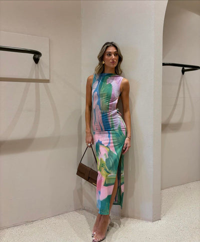 Scarlett - Women's Tie Dye Sleeveless Maxi Dress