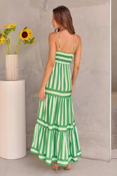 Naomi - Casual Spaghetti Strap Large Swing Maxi Dress