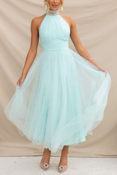 Jael - Elegant Mesh A-Line Evening Dress